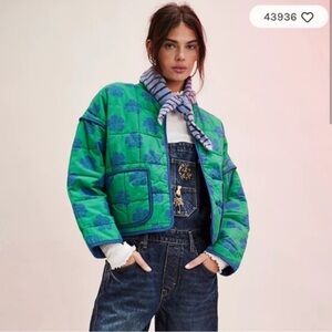Anthropologie Chloe Jacket in Grass Combo